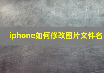 iphone如何修改图片文件名