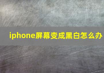 iphone屏幕变成黑白怎么办