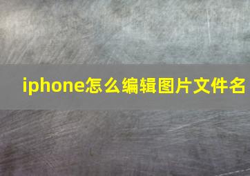 iphone怎么编辑图片文件名