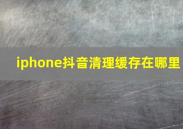 iphone抖音清理缓存在哪里