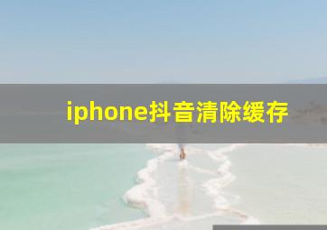 iphone抖音清除缓存