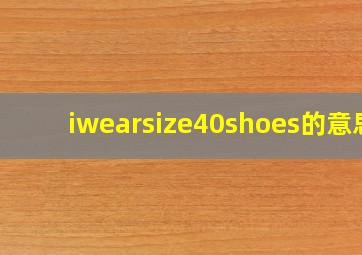 iwearsize40shoes的意思