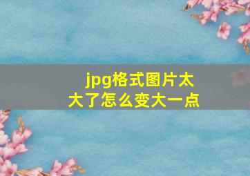 jpg格式图片太大了怎么变大一点