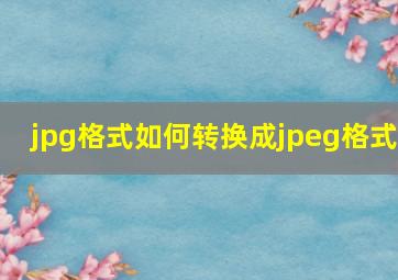 jpg格式如何转换成jpeg格式