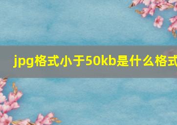 jpg格式小于50kb是什么格式