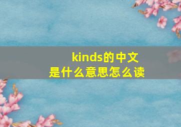 kinds的中文是什么意思怎么读