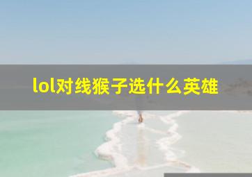 lol对线猴子选什么英雄