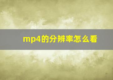 mp4的分辨率怎么看