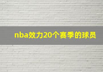 nba效力20个赛季的球员