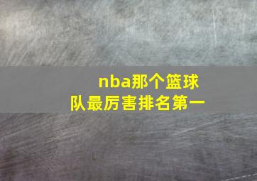 nba那个篮球队最厉害排名第一