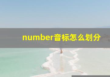 number音标怎么划分