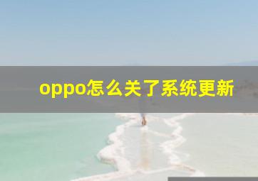 oppo怎么关了系统更新