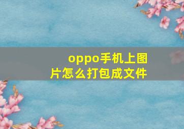 oppo手机上图片怎么打包成文件