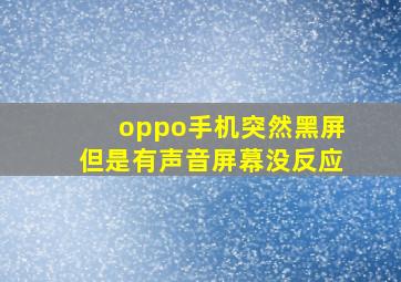 oppo手机突然黑屏但是有声音屏幕没反应