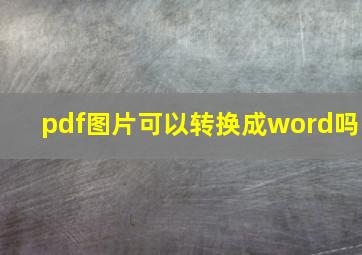 pdf图片可以转换成word吗