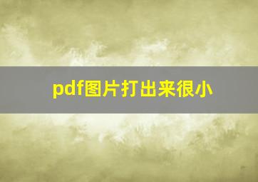 pdf图片打出来很小