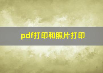 pdf打印和照片打印