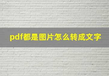 pdf都是图片怎么转成文字