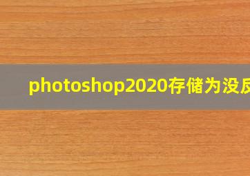 photoshop2020存储为没反应