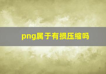 png属于有损压缩吗