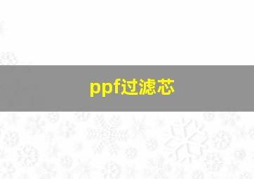 ppf过滤芯