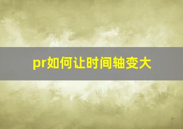 pr如何让时间轴变大