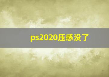 ps2020压感没了