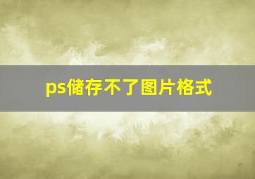 ps储存不了图片格式