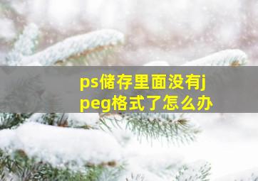 ps储存里面没有jpeg格式了怎么办