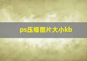 ps压缩图片大小kb