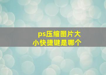 ps压缩图片大小快捷键是哪个