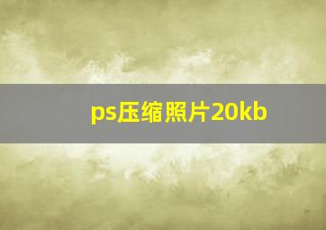 ps压缩照片20kb