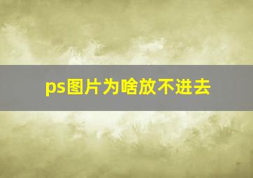 ps图片为啥放不进去