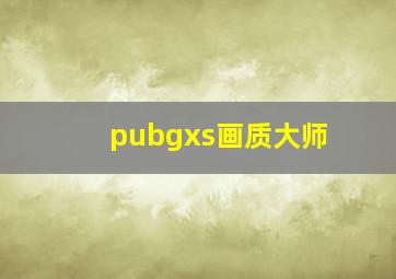 pubgxs画质大师