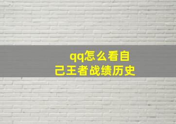 qq怎么看自己王者战绩历史