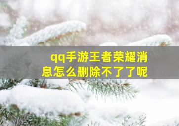 qq手游王者荣耀消息怎么删除不了了呢