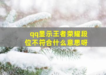 qq显示王者荣耀段位不符合什么意思呀