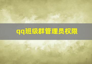 qq班级群管理员权限