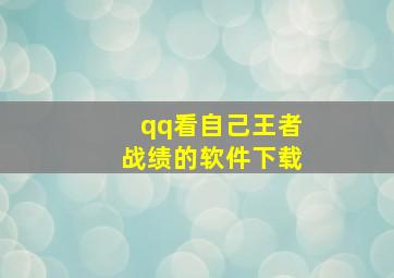 qq看自己王者战绩的软件下载