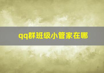 qq群班级小管家在哪