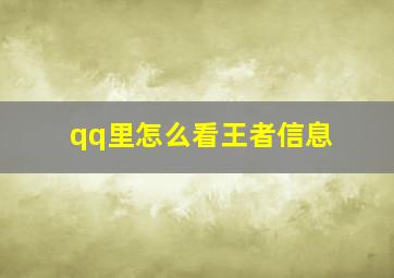 qq里怎么看王者信息