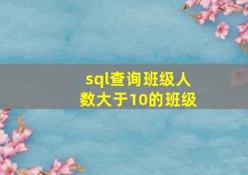 sql查询班级人数大于10的班级