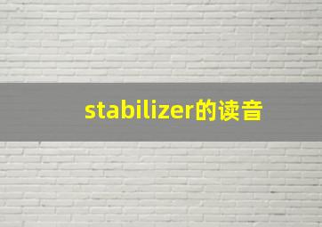 stabilizer的读音