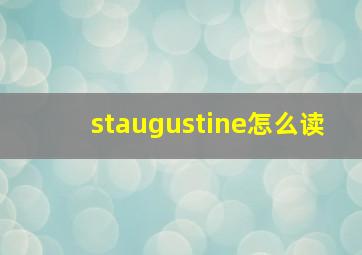 staugustine怎么读