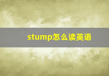 stump怎么读英语