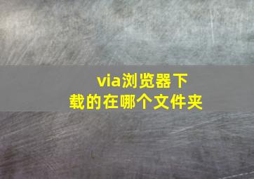 via浏览器下载的在哪个文件夹