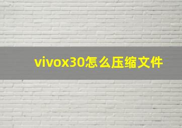 vivox30怎么压缩文件