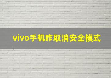 vivo手机咋取消安全模式