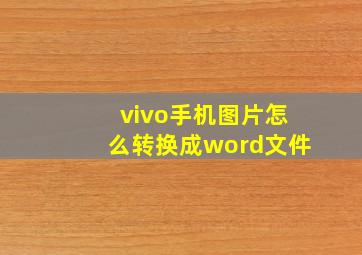 vivo手机图片怎么转换成word文件