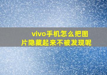 vivo手机怎么把图片隐藏起来不被发现呢